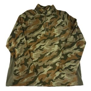 Vintage Starter Camouflage Fleece 1/4 Zip Pullover Men's 3XL Camo Green